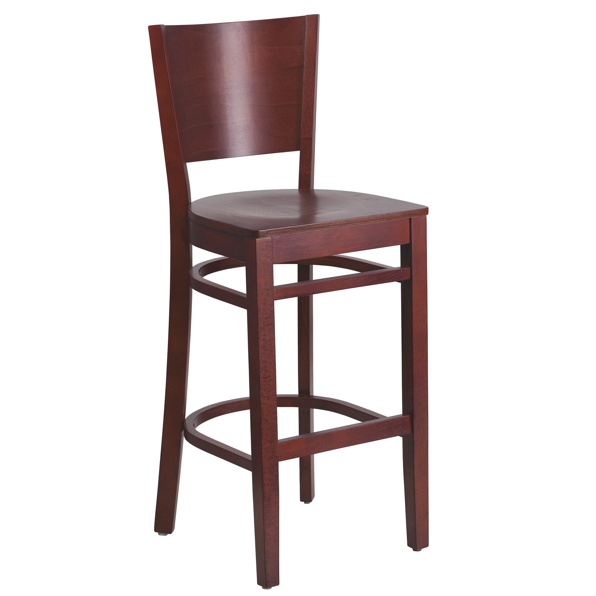 Flash Furniture Wood Solid Back Barstool